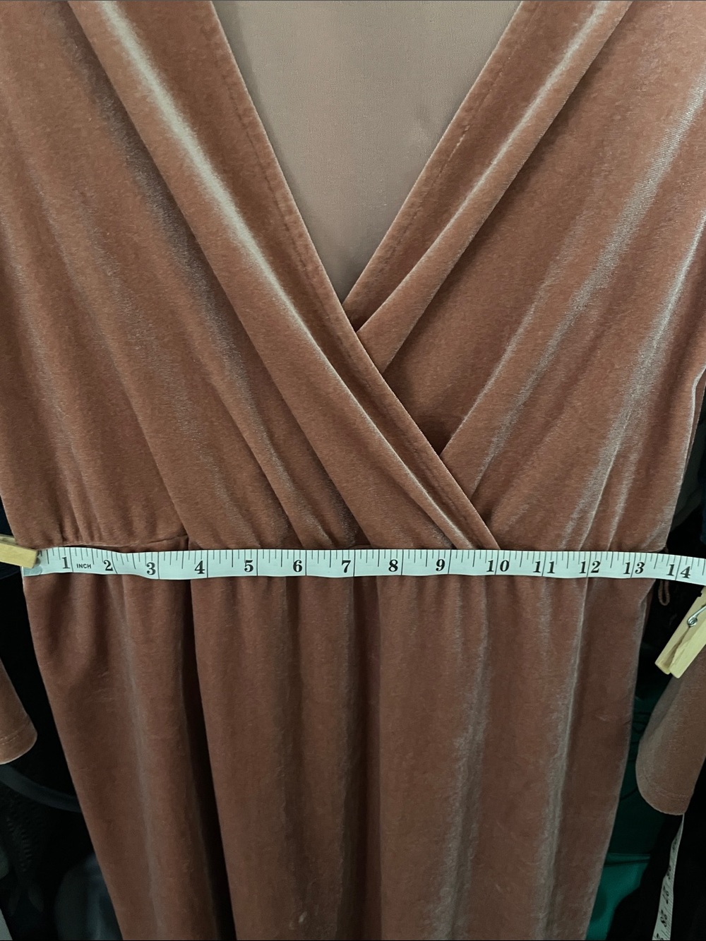 Velvet Wrap-Front Dress in Dusty Rose by Divided/H&M size 12 (M) - Picture 5 of 7